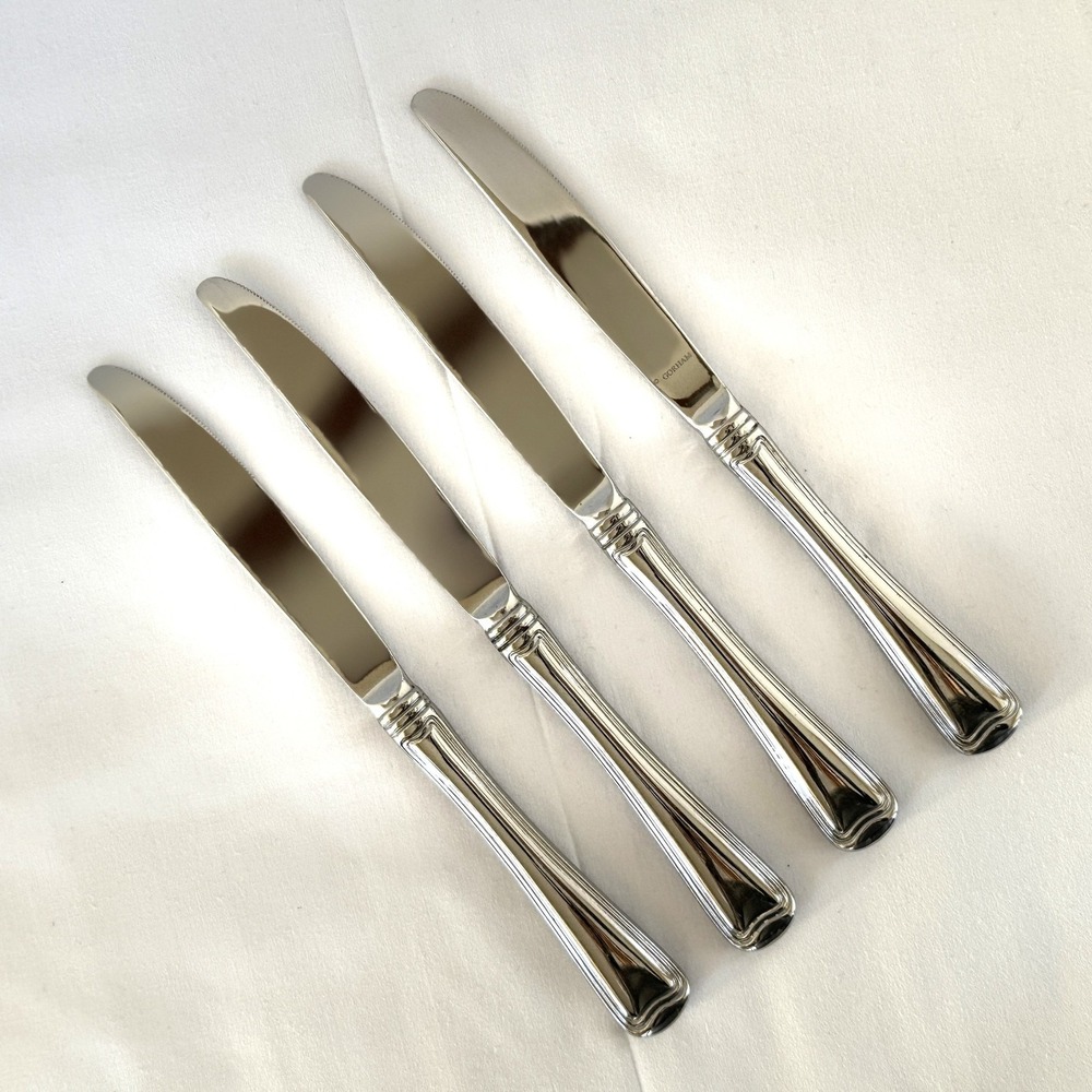 4x Gorham MONET 9" Stainless Glossy Hollow Handle Dinner Knives